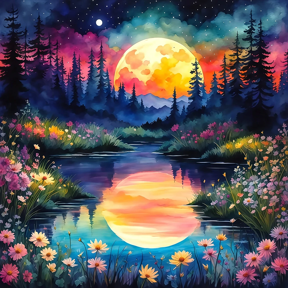 EverShine DIY Алмазная мозаика Лунное дерево Вышивка Озеро Цветок Полный дрель Алмазная художественная живопись Набор Пейзаж Пейзаж Домашний декор
EverShine DIY Алмазная мозаика Лунное дерево Вышивка Озеро Цветок Полный дрель Алмазная художественная живопись Набор Пейзаж Пейзаж Домашний декор