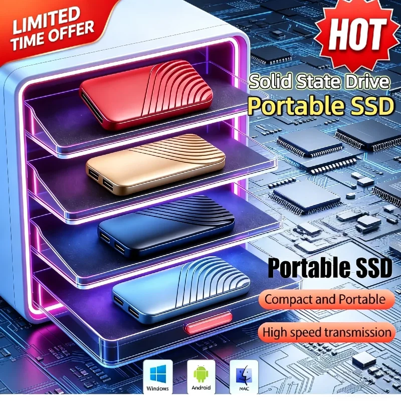 2026 New Portable SSD 2TB 4TB External Solid State Drive USB 3.1 Type-C High Speed Transfer for Laptop Mac PC Phone Hot Sale
2026 New Portable SSD 2TB 4TB External Solid State Drive USB 3.1 Type-C High Speed Transfer for Laptop Mac PC Phone Hot Sale