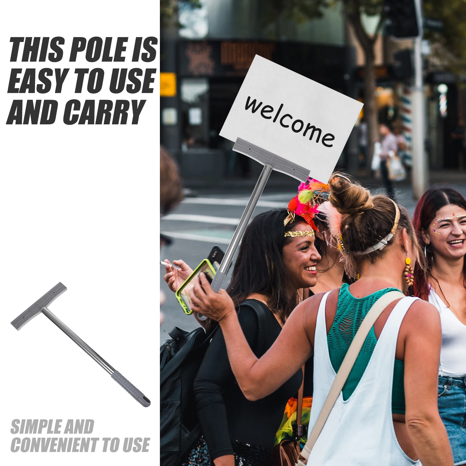 Handheld Sign Holder Rod Lightweight Stainless Steel Plastic Material Parade Exhibition Stick Sports Meetings
Handheld Sign Holder Rod Lightweight Stainless Steel Plastic Material Parade Exhibition Stick Sports Meetings