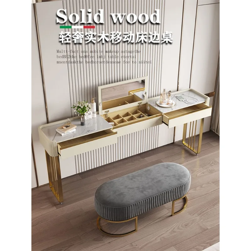 Solid wood light luxury bedside movable dressing table computer table integrated cross bed modern simple double bay
Solid wood light luxury bedside movable dressing table computer table integrated cross bed modern simple double bay