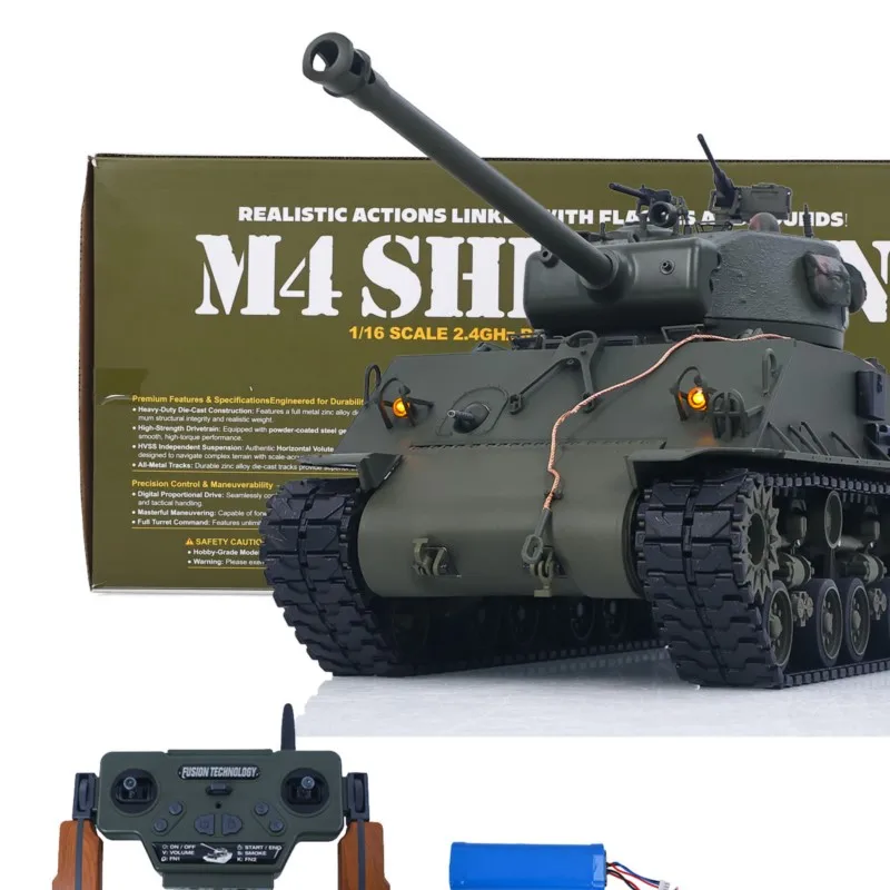 US Stock Remote Control Tank Sherman 1/16 M4A3 E8 Edition IR BB Barrel Elevation Smoke Metal Chassis Road Wheels 360 Rotation
US Stock Remote Control Tank Sherman 1/16 M4A3 E8 Edition IR BB Barrel Elevation Smoke Metal Chassis Road Wheels 360 Rotation