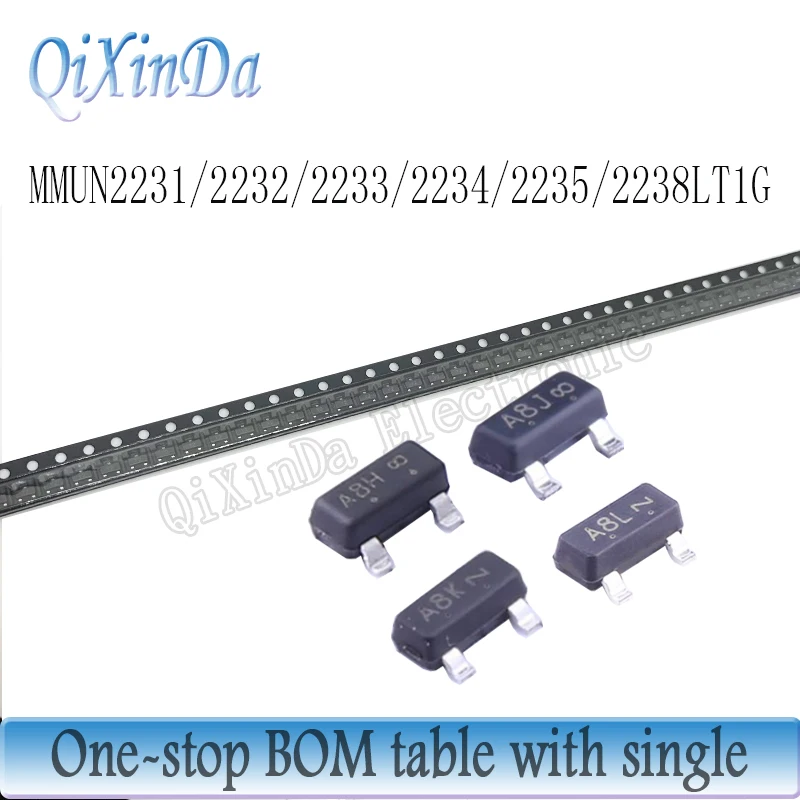 100PCS MMUN2231LT1G A8H MMUN2232LT1G A8J MMNU2233LT1G A8K MMUN2234LT1G A8L MMUN2235LT1G A8M MMUN2238LT1G A8R SOT-23 transistor
100PCS MMUN2231LT1G A8H MMUN2232LT1G A8J MMNU2233LT1G A8K MMUN2234LT1G A8L MMUN2235LT1G A8M MMUN2238LT1G A8R SOT-23 transistor