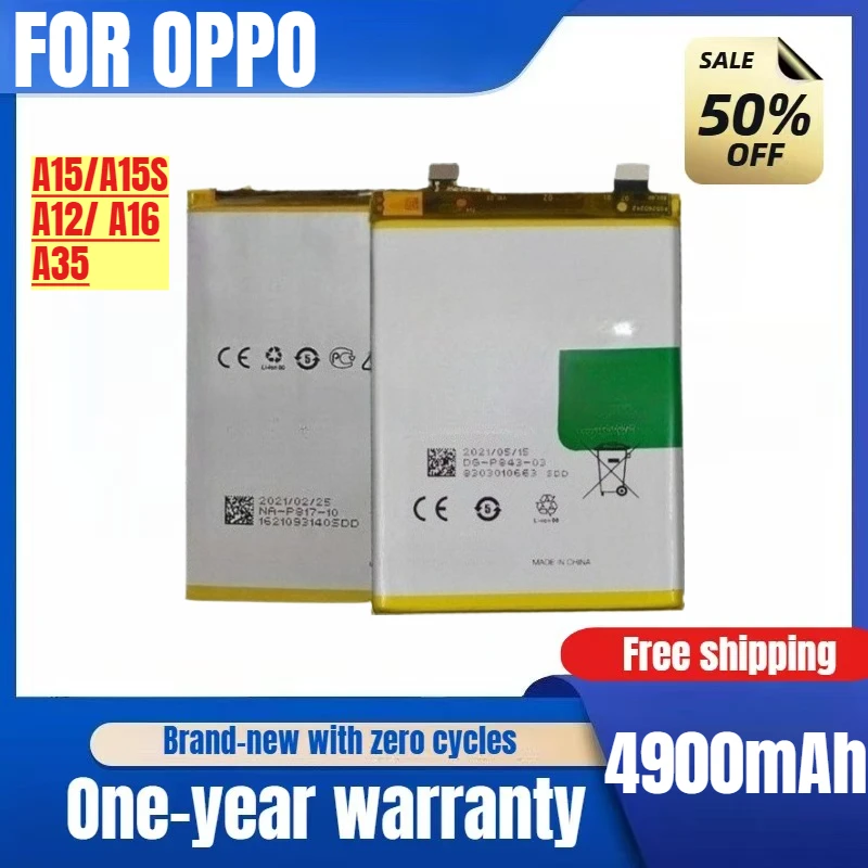 Applicable To OPPO A15 A15S A12 A16 A35 Mobile Phone Battery BLP817 Battery PEFM00 Replacement Battery
Applicable To OPPO A15 A15S A12 A16 A35 Mobile Phone Battery BLP817 Battery PEFM00 Replacement Battery