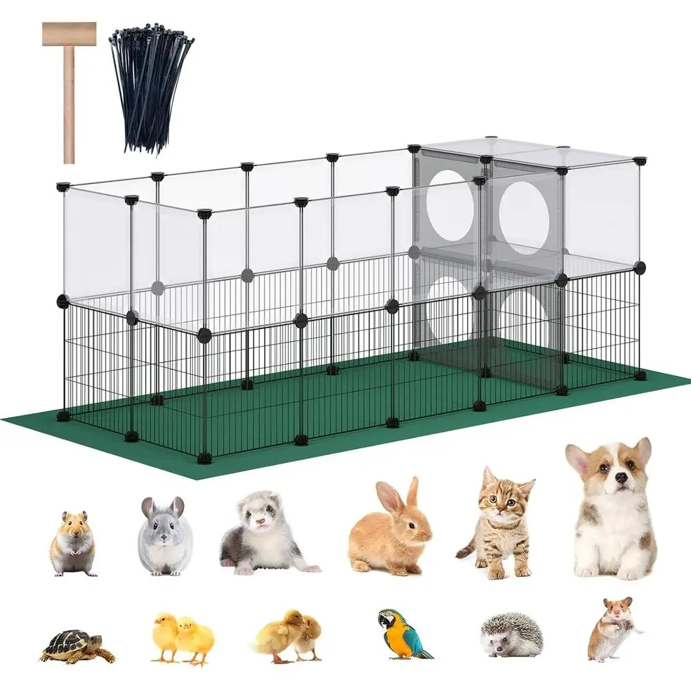 Pet Exercise Pen with Removable Mat, 24 Tall, Home Safeguard, Iron & Plastic, See-Through, DIY Assembly, Play Holes, 60.2 x 24.8
Pet Exercise Pen with Removable Mat, 24 Tall, Home Safeguard, Iron & Plastic, See-Through, DIY Assembly, Play Holes, 60.2 x 24.8