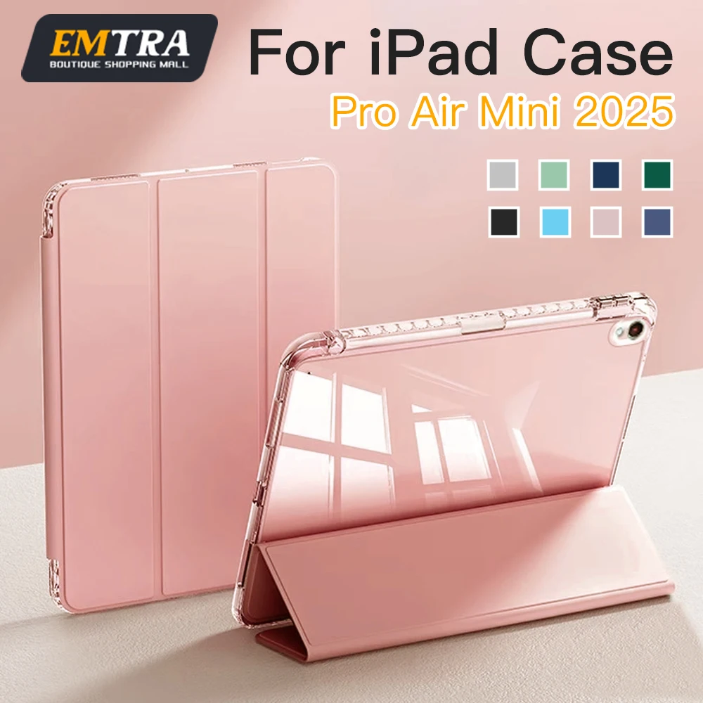 For IPad 11th Gen Case with Pen Holder Trifold Acrylic Clear Back Hard Cover for IPad 10.2 9.7 Air 5 11 IPad 10 9 10th A16 Cases
For IPad 11th Gen Case with Pen Holder Trifold Acrylic Clear Back Hard Cover for IPad 10.2 9.7 Air 5 11 IPad 10 9 10th A16 Cases