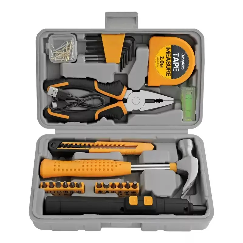 Hi-Spec 59pc 3.6V USB Electric Screwdriver Li-ion Cordless Hand Tool Set Household Tool Kit DIY Tool Plastic Storage Toolbox
Hi-Spec 59pc 3.6V USB Electric Screwdriver Li-ion Cordless Hand Tool Set Household Tool Kit DIY Tool Plastic Storage Toolbox
