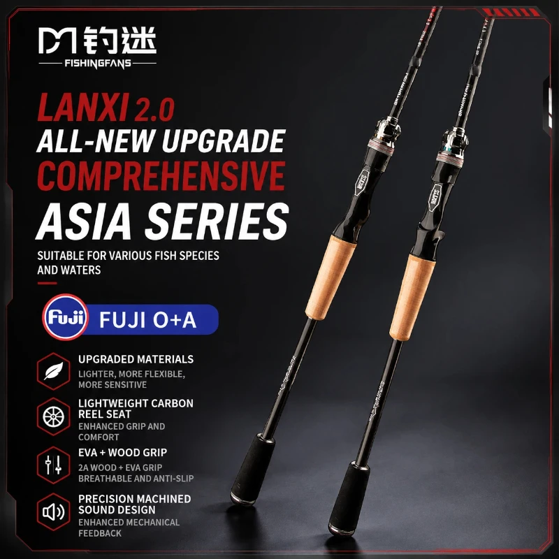 Fishingfans Lanxi 2.0 General Casting Rod 1.98/2.13m, FUJI O Guides, Upgraded 2A Cork Grip & Carbon Scroll holder
Fishingfans Lanxi 2.0 General Casting Rod 1.98/2.13m, FUJI O Guides, Upgraded 2A Cork Grip & Carbon Scroll holder