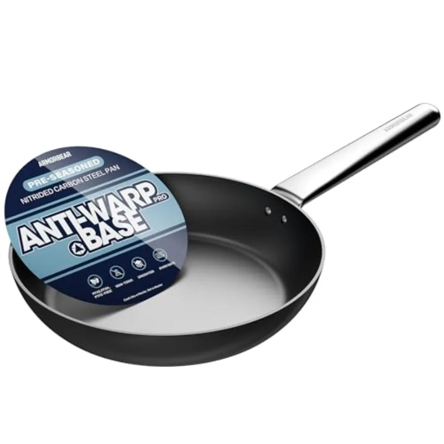 Anti-Warp Carbon Steel Frying Pan 10 Inch Pre-Seasoned Cooking Skillet Works on All Cooktops Oven Safe Nitrided Carbon Steel Pa
Anti-Warp Carbon Steel Frying Pan 10 Inch Pre-Seasoned Cooking Skillet Works on All Cooktops Oven Safe Nitrided Carbon Steel Pa