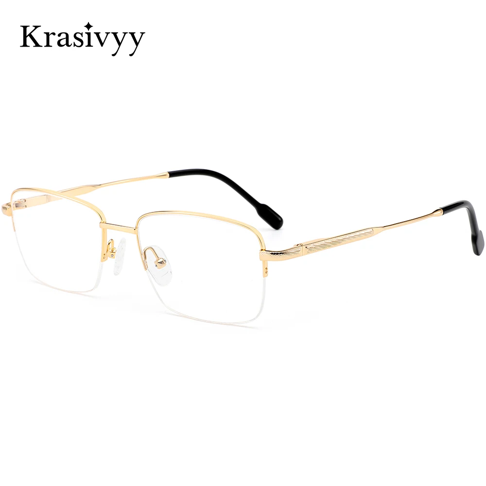 Krasivyy Half-Rim Pure Titanium Glasses Frame Men Ultralight European Brand Eyeglasses Males France Semi-Rim Optical Eyewear
Krasivyy Half-Rim Pure Titanium Glasses Frame Men Ultralight European Brand Eyeglasses Males France Semi-Rim Optical Eyewear