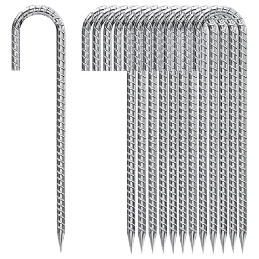 Rebar Stakes 12 Inch, Tent Stakes Heavy Duty Galvanized J Shaped 50 Pack Landscape Fabric Staples for Garden Weed Barrier Fabri
Rebar Stakes 12 Inch, Tent Stakes Heavy Duty Galvanized J Shaped 50 Pack Landscape Fabric Staples for Garden Weed Barrier Fabri