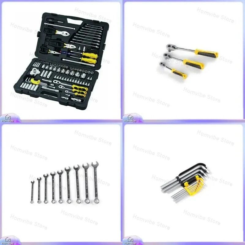125-Piece Multi Tool Set with Socket Wrench Ratchet Set for Home Repair Automotive Maintenance DIY Projects Hand Tools Kit
125-Piece Multi Tool Set with Socket Wrench Ratchet Set for Home Repair Automotive Maintenance DIY Projects Hand Tools Kit