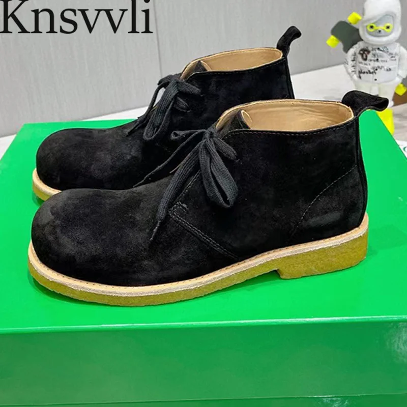 Cow Suede Motorcycle Boots Women Round Toe Lace Up Chelsea Boots Casual Flat Shoes Women Spring Autumn Short Boots Woman
Cow Suede Motorcycle Boots Women Round Toe Lace Up Chelsea Boots Casual Flat Shoes Women Spring Autumn Short Boots Woman