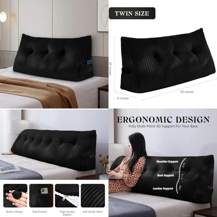 Large Headboard Pillow, Headboard Wedge Pillow Bed Rest Reading Pillow Bolster Triangular for Sitting in Bed-Backrest Positioni
Large Headboard Pillow, Headboard Wedge Pillow Bed Rest Reading Pillow Bolster Triangular for Sitting in Bed-Backrest Positioni