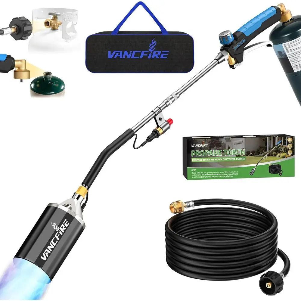 Portable High-Output Propane Torch Kit with Storage Bag, 1 lb Cylinder Adapter, and 10ft Hose for Weeding, Rooting, and Ice Melt
Portable High-Output Propane Torch Kit with Storage Bag, 1 lb Cylinder Adapter, and 10ft Hose for Weeding, Rooting, and Ice Melt