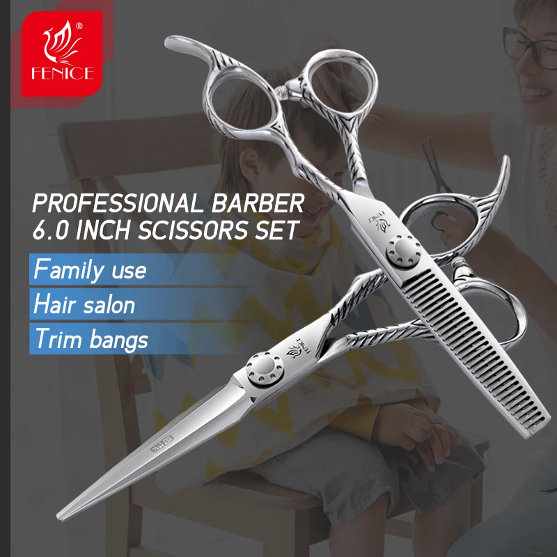 Fenice professional hairdressing barber tools salon hair cutting thinning shears set of 6.0 inch hair scissors
Fenice professional hairdressing barber tools salon hair cutting thinning shears set of 6.0 inch hair scissors