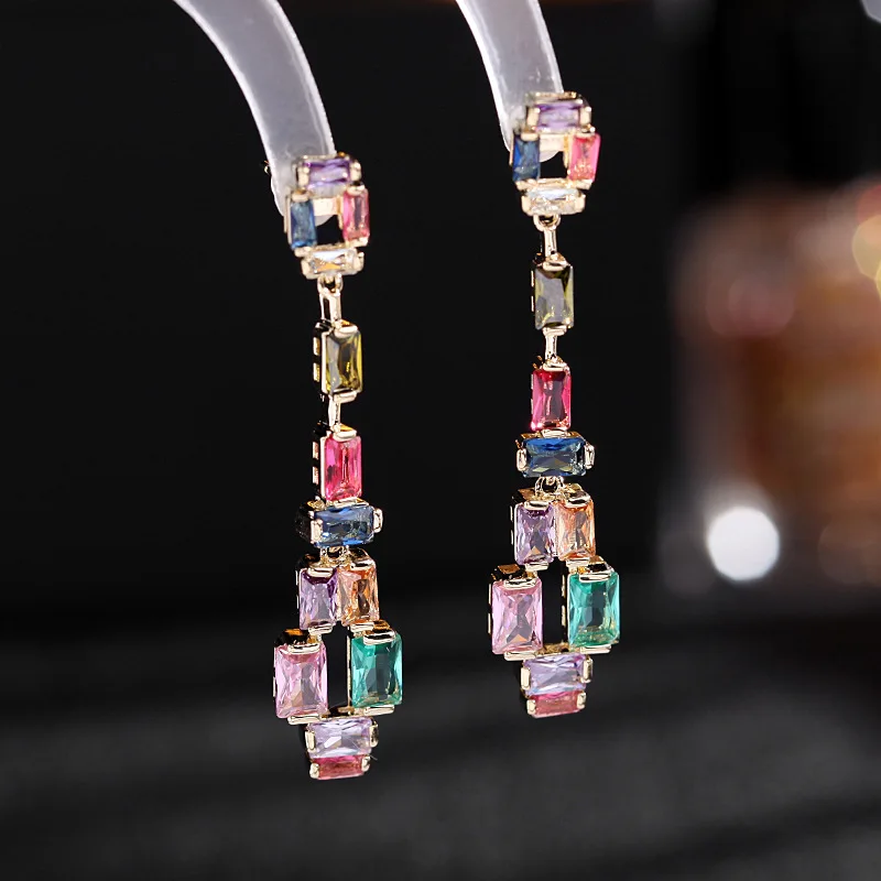 Korean Design Color-Block Gemstone Crystal Long S925 Silver Needle Earrings for Women Micro-Inlaid Colorful Zircon Geometric Ear
Korean Design Color-Block Gemstone Crystal Long S925 Silver Needle Earrings for Women Micro-Inlaid Colorful Zircon Geometric Ear