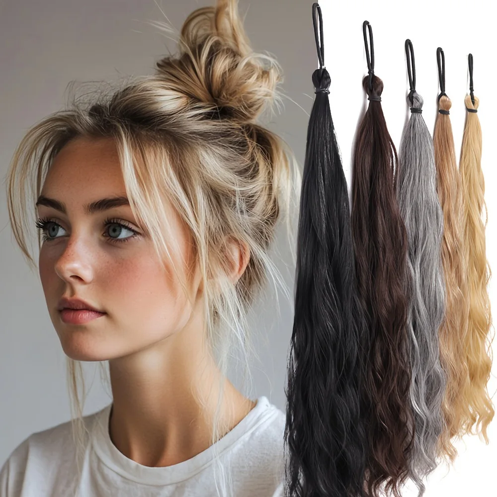 24in 90g Long Wig Ponytail With Rubber Band, Messy Synthetic Chignon, Self-Wrapping Synthetic Wig Ponytail Hair Bundle
24in 90g Long Wig Ponytail With Rubber Band, Messy Synthetic Chignon, Self-Wrapping Synthetic Wig Ponytail Hair Bundle