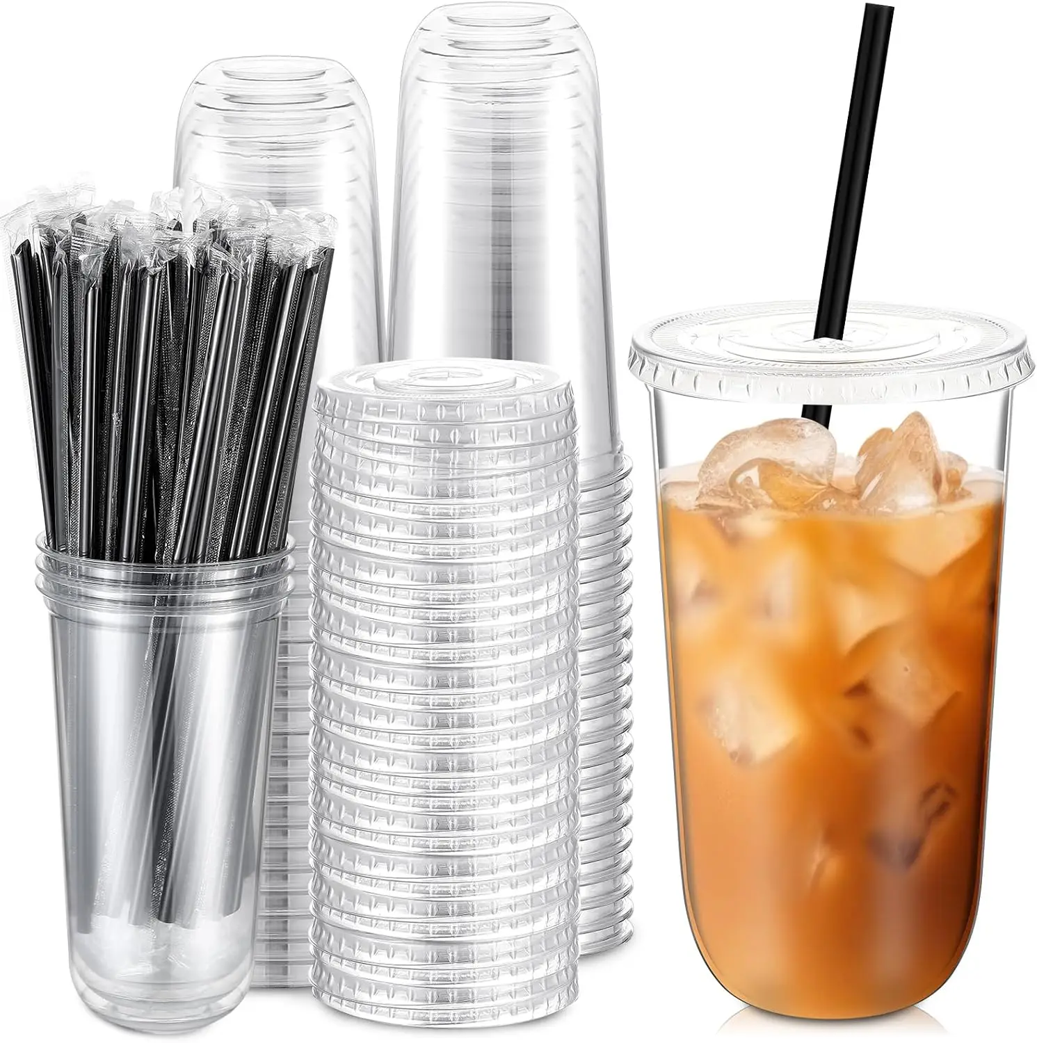 100 Set 20 oz Clear Plastic Cups with Lids and Straws, Disposable Iced Coffee PET Cups for Drinking Cold Beverage Juice Parfait
100 Set 20 oz Clear Plastic Cups with Lids and Straws, Disposable Iced Coffee PET Cups for Drinking Cold Beverage Juice Parfait