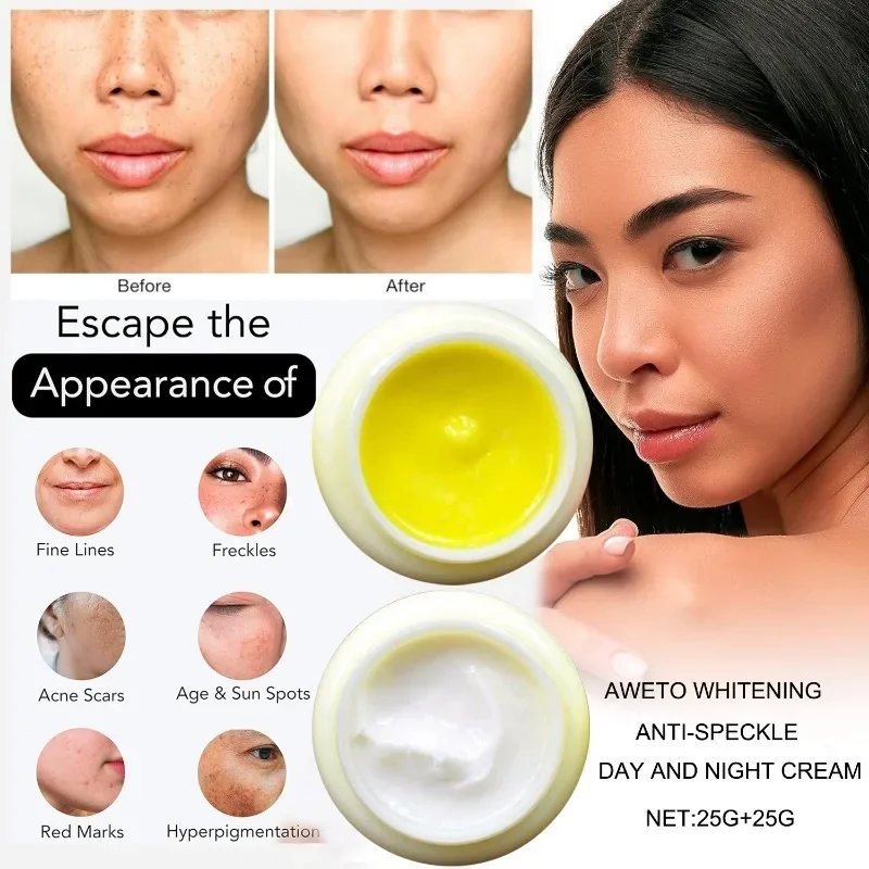 Anti-speckle Whitening Day Night Cream Set Melasma Dark Age Dark Spots Freckle Remover Skin Lightening Chinese Skin Care
Anti-speckle Whitening Day Night Cream Set Melasma Dark Age Dark Spots Freckle Remover Skin Lightening Chinese Skin Care