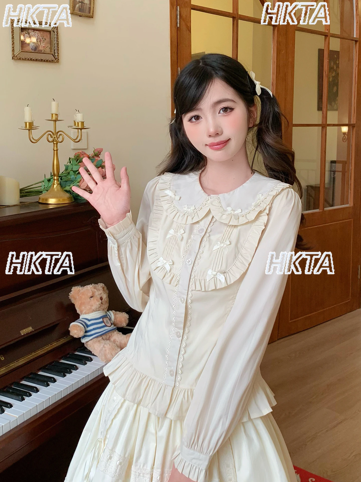 Lolita Inner Shirt Long Sleeved Autumn Princess Sweet and Cute Doll Collar Pleated Bow Slim Fitting Versatile Pink Blouses Tops
Lolita Inner Shirt Long Sleeved Autumn Princess Sweet and Cute Doll Collar Pleated Bow Slim Fitting Versatile Pink Blouses Tops