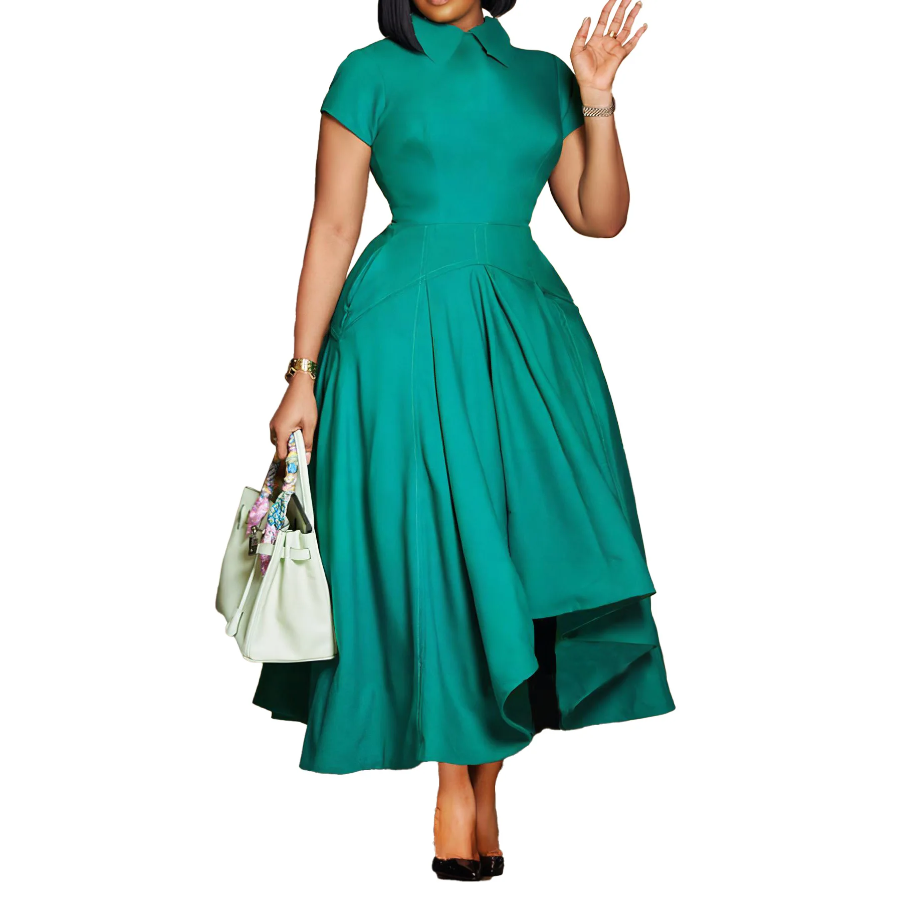 Summer Elegant African Dresses for Women Short Sleeve Polyester Solid Color Long Maxi Dress Dashiki African Clothes Women Gowns
Summer Elegant African Dresses for Women Short Sleeve Polyester Solid Color Long Maxi Dress Dashiki African Clothes Women Gowns
