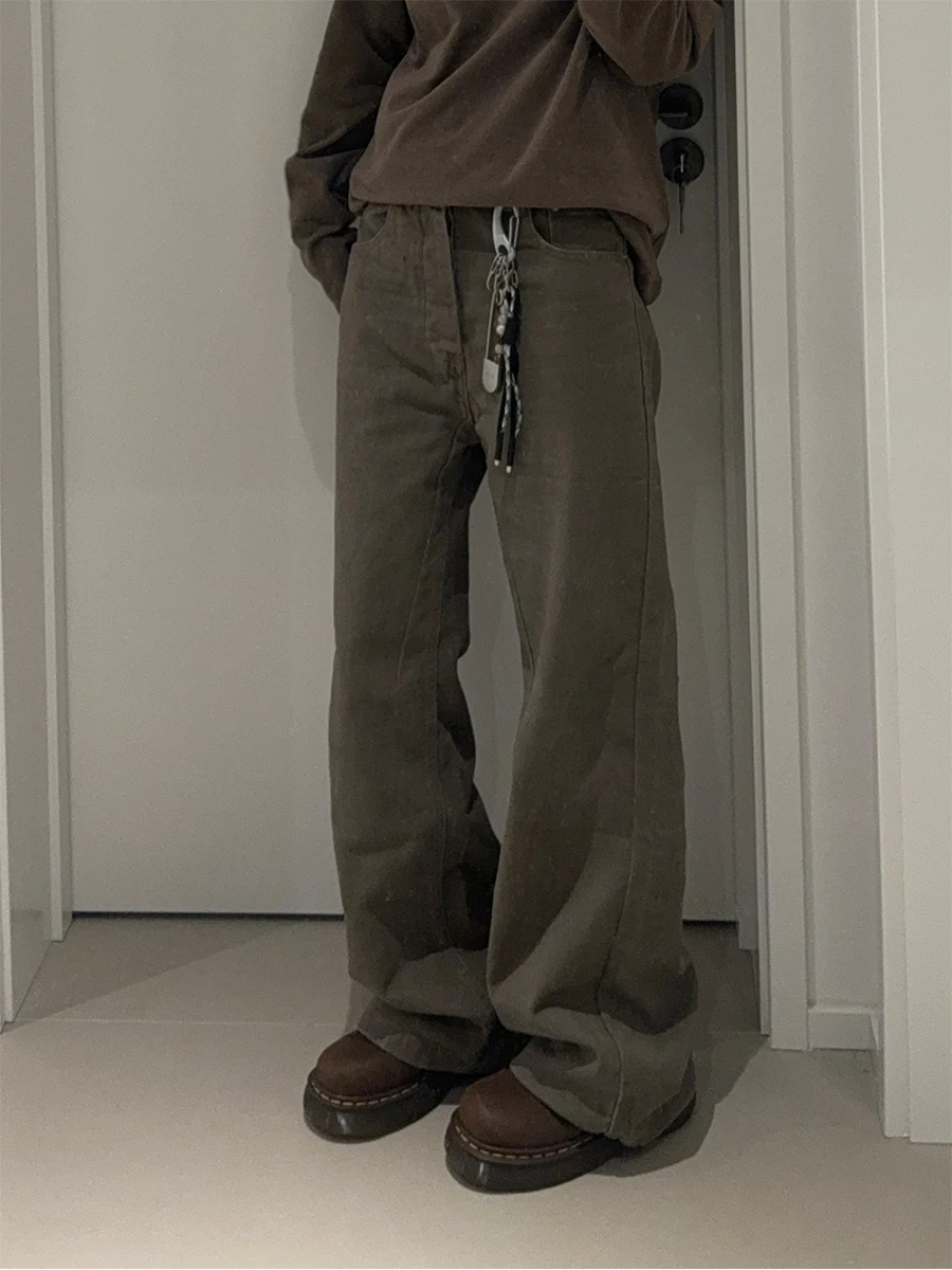 Коричневые прямые джинсы в американском стиле ретро, женские весенне-осенние длинные брюки Wasteland Sle Cleanfit, хлопковые брюки с талией
Коричневые прямые джинсы в американском стиле ретро, женские весенне-осенние длинные брюки Wasteland Sle Cleanfit, хлопковые брюки с талией