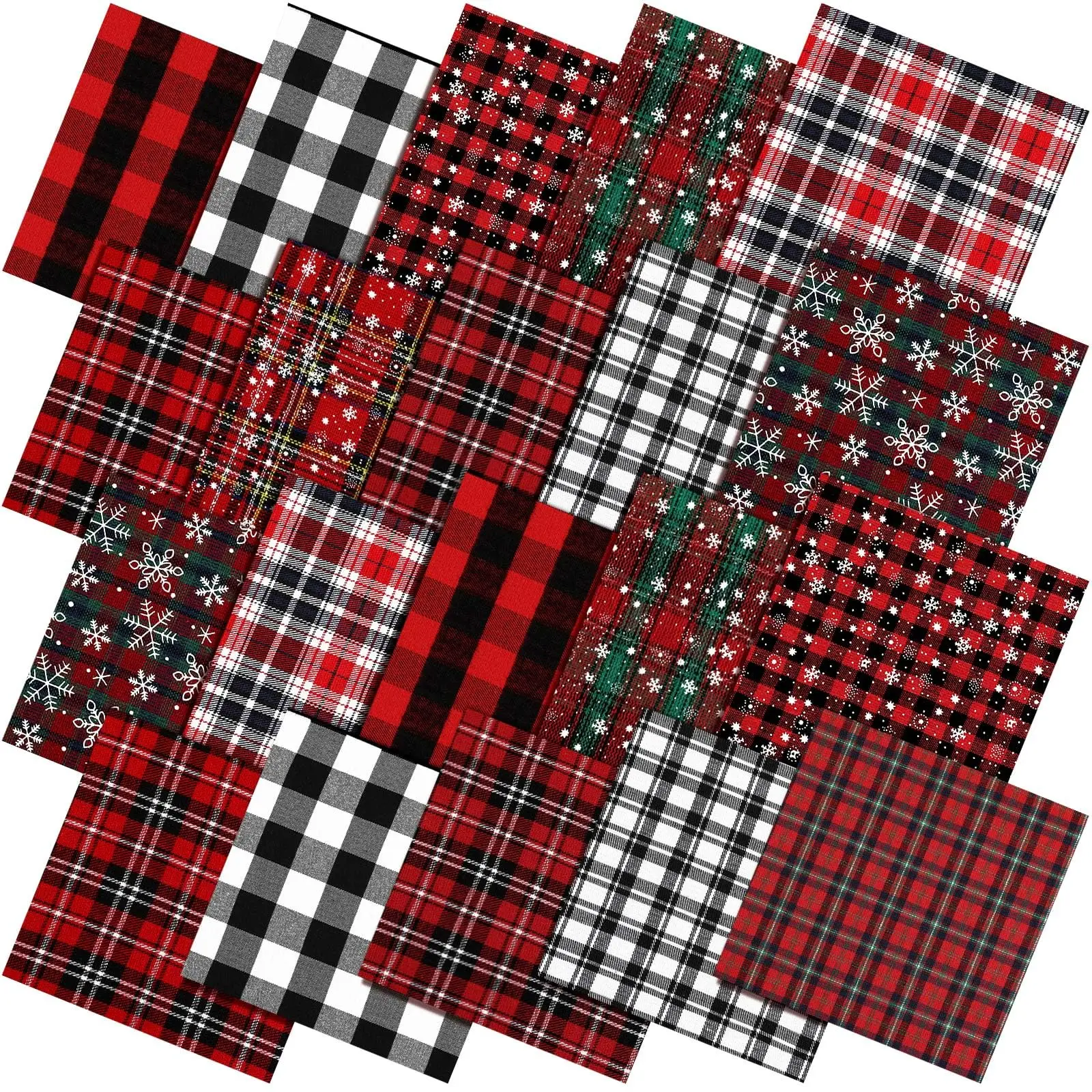 Christmas Plaid Fabric, Red Green Grid Snowflake Patchwork Fabric for Christmas Decoration Gift Wrapping Sewing Work DIY Craft
Christmas Plaid Fabric, Red Green Grid Snowflake Patchwork Fabric for Christmas Decoration Gift Wrapping Sewing Work DIY Craft