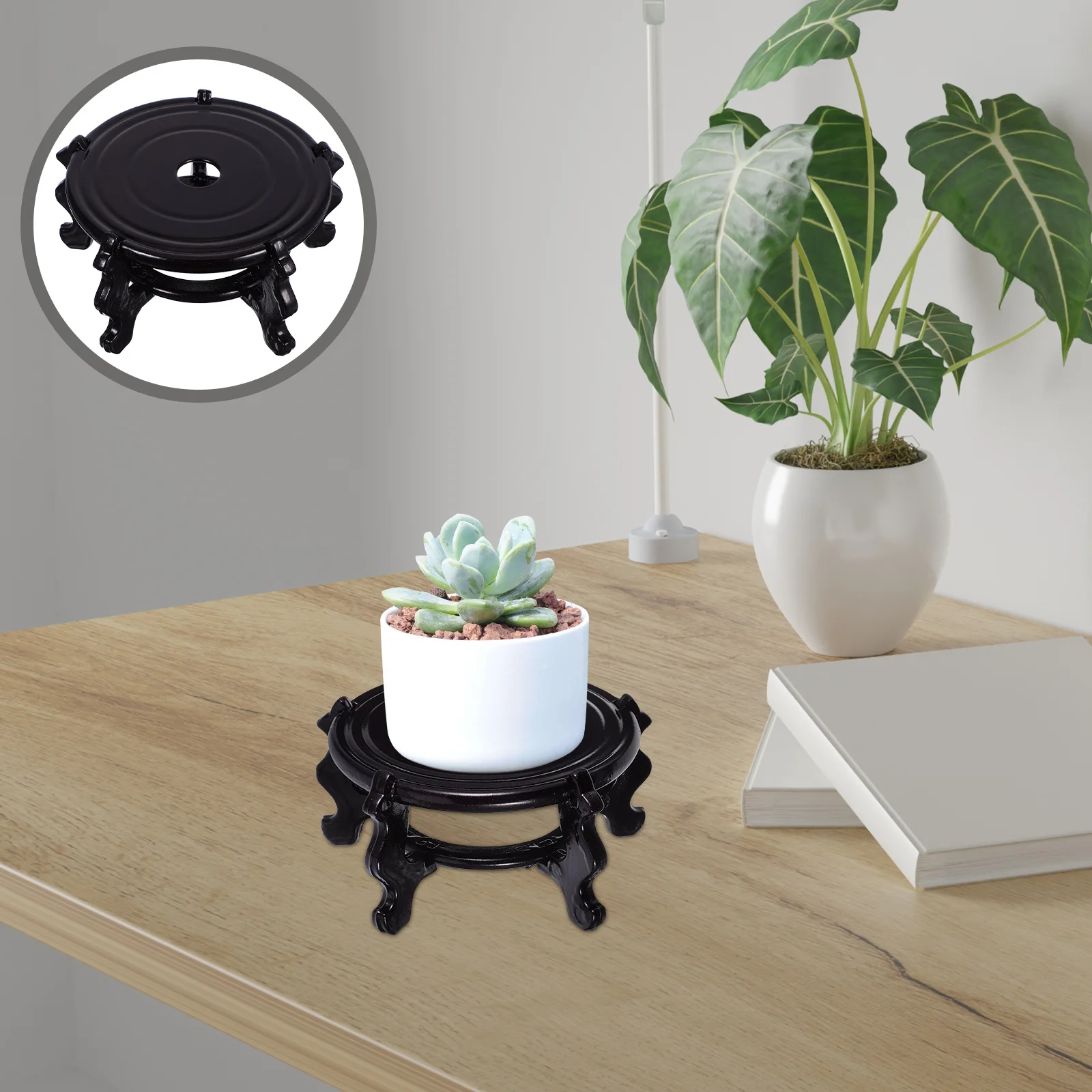 Flower Pot Base Bracket Resin Stand Display Receptacle Buddha Statue Wooden Stable Convenient Reusable Longtime Tidy Clean Space 
Flower Pot Base Bracket Resin Stand Display Receptacle Buddha Statue Wooden Stable Convenient Reusable Longtime Tidy Clean Space