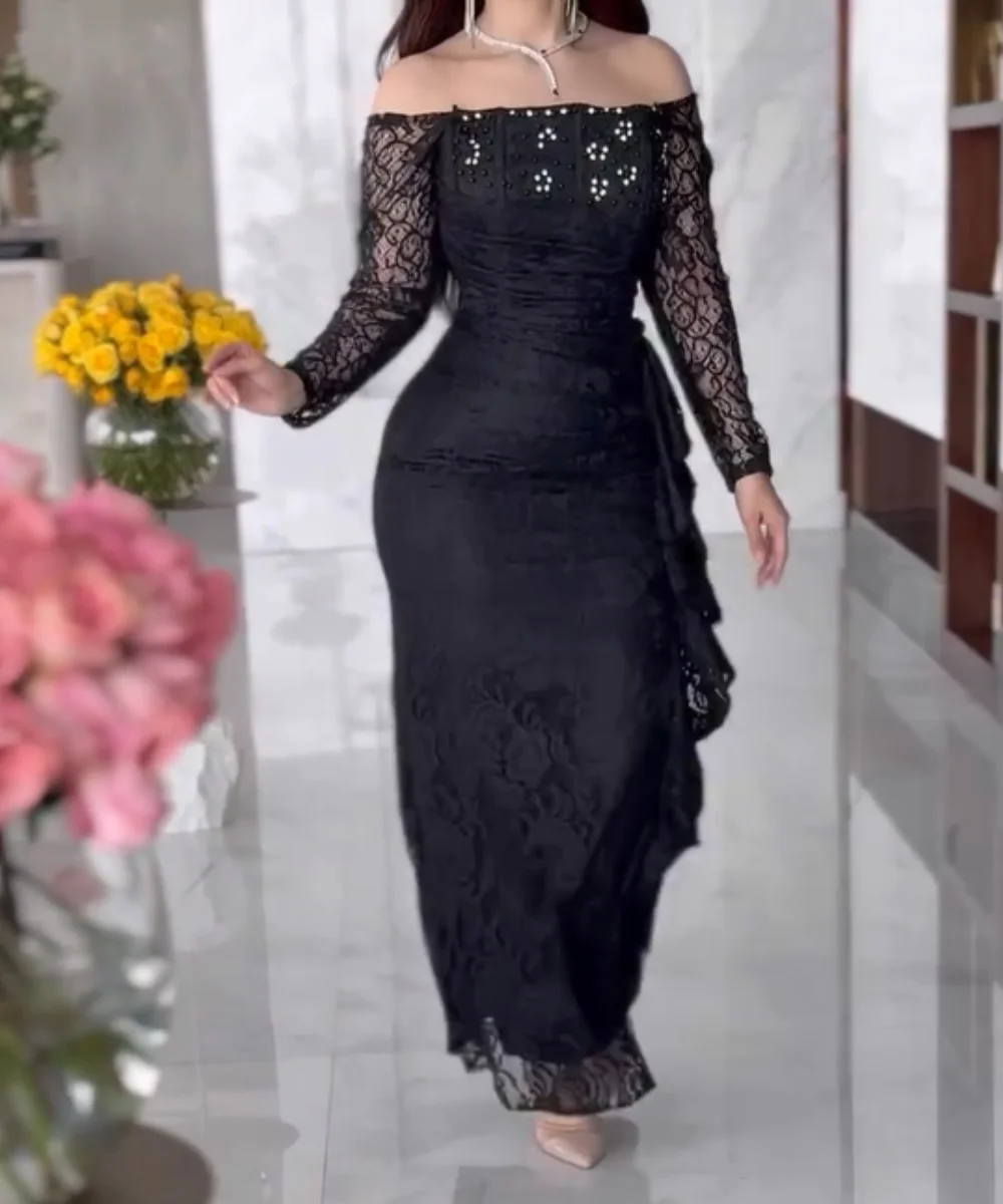 Customized Sparkle Lace Pleat Sequined Straight Off-the-shoulder Midi Dresses Bespoke Occasion Party Simple Classic
Customized Sparkle Lace Pleat Sequined Straight Off-the-shoulder Midi Dresses Bespoke Occasion Party Simple Classic