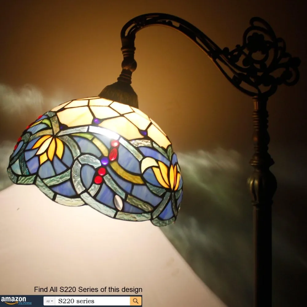Tiffany Floor Lamp Blue Lotus Flower Stained Glass Arched Lamp 12X18X64 Inch Gooseneck Adjustable Corner Standing Reading Light
Tiffany Floor Lamp Blue Lotus Flower Stained Glass Arched Lamp 12X18X64 Inch Gooseneck Adjustable Corner Standing Reading Light