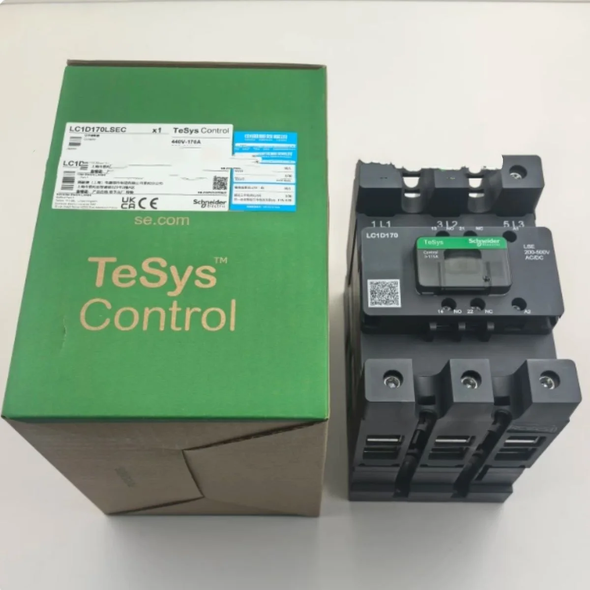 Контактор TeSys D 3P, 170А, 200~500В AC/DC LC1D170LSEC
Контактор TeSys D 3P, 170А, 200~500В AC/DC LC1D170LSEC
