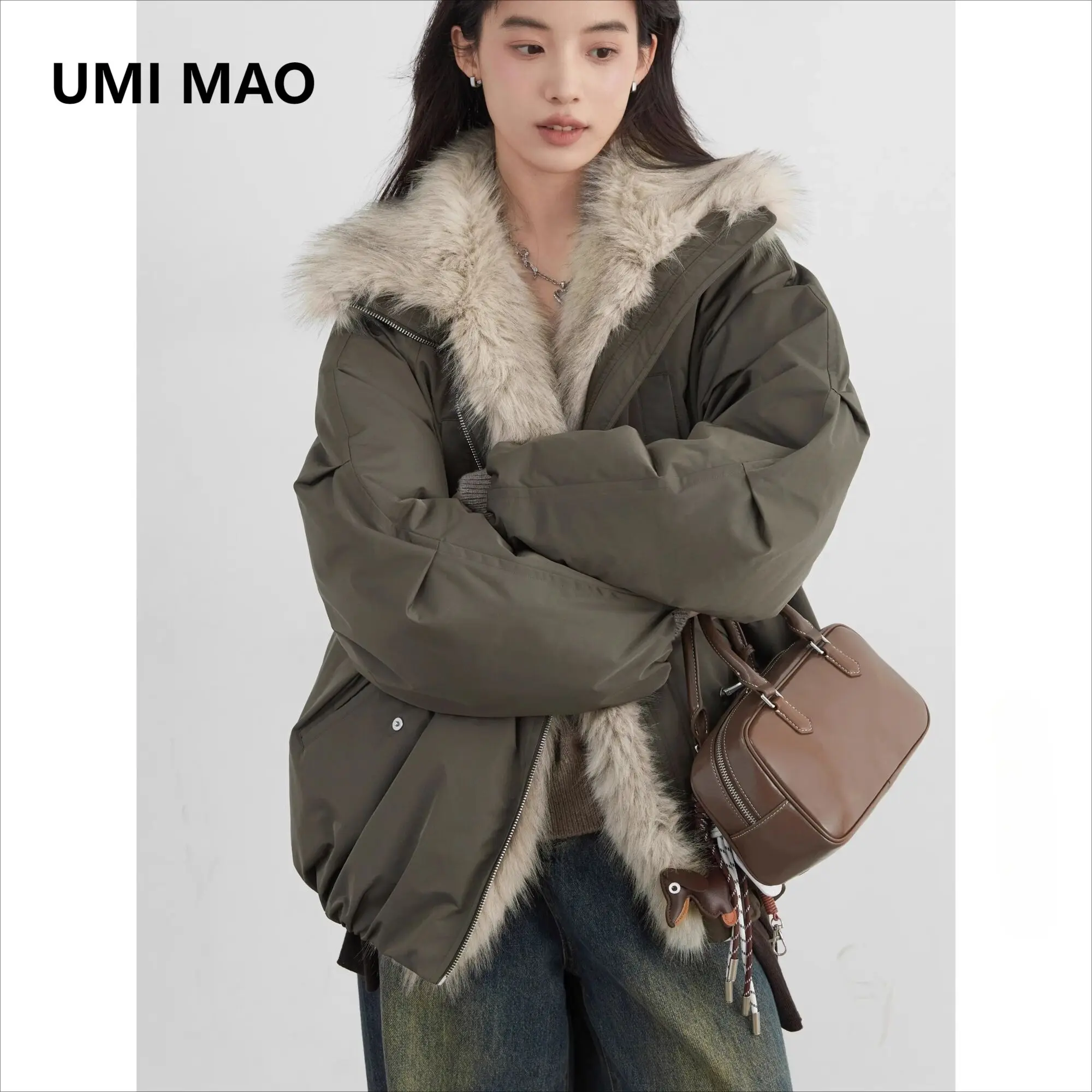 UMI MAO корейские женские пуховики с воротником из искусственного меха, свободные повседневные пуховики с капюшоном 90, женский пуховик на белом утином пуху, осень-зима 
UMI MAO корейские женские пуховики с воротником из искусственного меха, свободные повседневные пуховики с капюшоном 90, женский пуховик на белом утином пуху, осень-зима