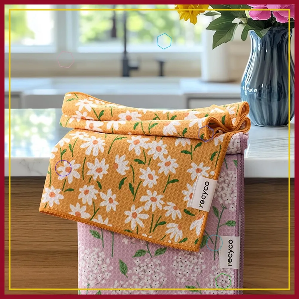 Waffle Kitchen Towel Set of 2 - Quick Dry Microfiber, Ultra Absorbent, Reusable Dish Towels 16x28 inches, Matisse Floral
Waffle Kitchen Towel Set of 2 - Quick Dry Microfiber, Ultra Absorbent, Reusable Dish Towels 16x28 inches, Matisse Floral