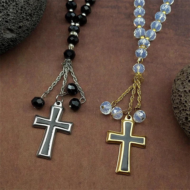Classic Men's Cross Car Pendant Stainless Steel Glass Beads Chain for Women Silver Color Fashion Christian Amulet Jewelry
Classic Men's Cross Car Pendant Stainless Steel Glass Beads Chain for Women Silver Color Fashion Christian Amulet Jewelry