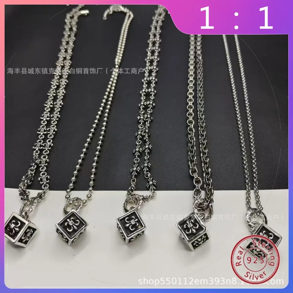 CH tide brand necklace, men's and women's Crowe dice boat anchor necklace S925 silver retro old punk sweater chain
CH tide brand necklace, men's and women's Crowe dice boat anchor necklace S925 silver retro old punk sweater chain