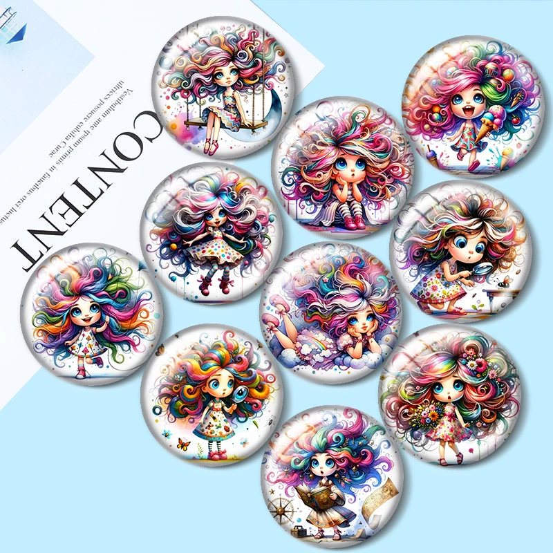 Watercolor Girl 12/18/20/25mm glass cabochon bracelet pendant rings for jewelry demo earrings back Making findings
Watercolor Girl 12/18/20/25mm glass cabochon bracelet pendant rings for jewelry demo earrings back Making findings