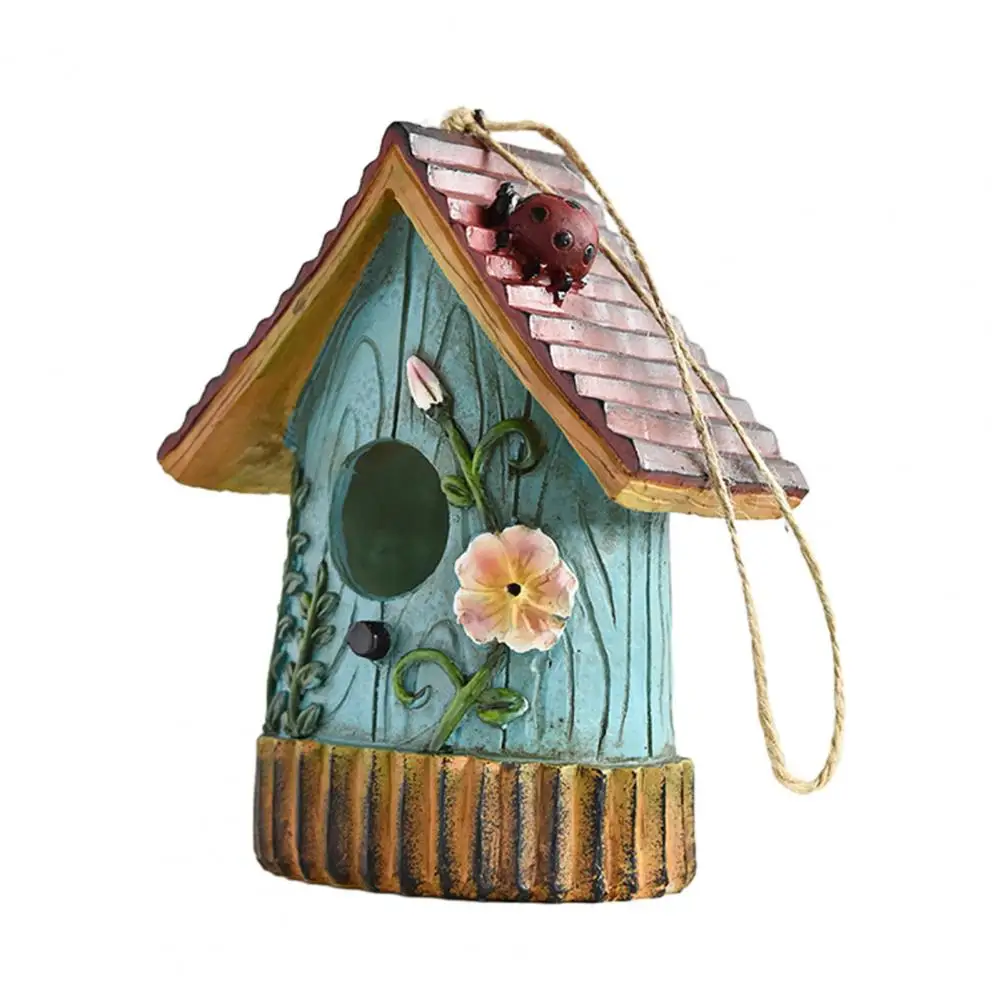 Garden Bird House Hand-Painted Birdhouse Resin Waterproof Hanging Bird Habitat for Bluebird Hummingbird Wren Finch Cardinals
Garden Bird House Hand-Painted Birdhouse Resin Waterproof Hanging Bird Habitat for Bluebird Hummingbird Wren Finch Cardinals