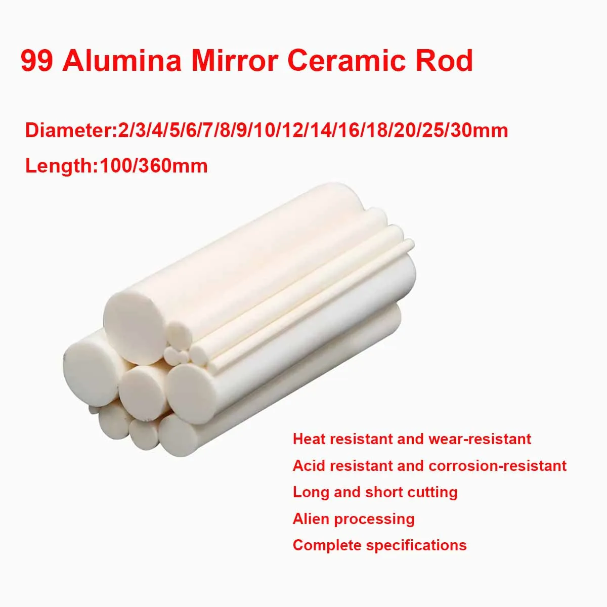 99 Alumina Mirror Ceramic Rod, Insulated, Wear-Resistant, High-Temperature Resistant Corundum Rod, Stirring Rod
99 Alumina Mirror Ceramic Rod, Insulated, Wear-Resistant, High-Temperature Resistant Corundum Rod, Stirring Rod