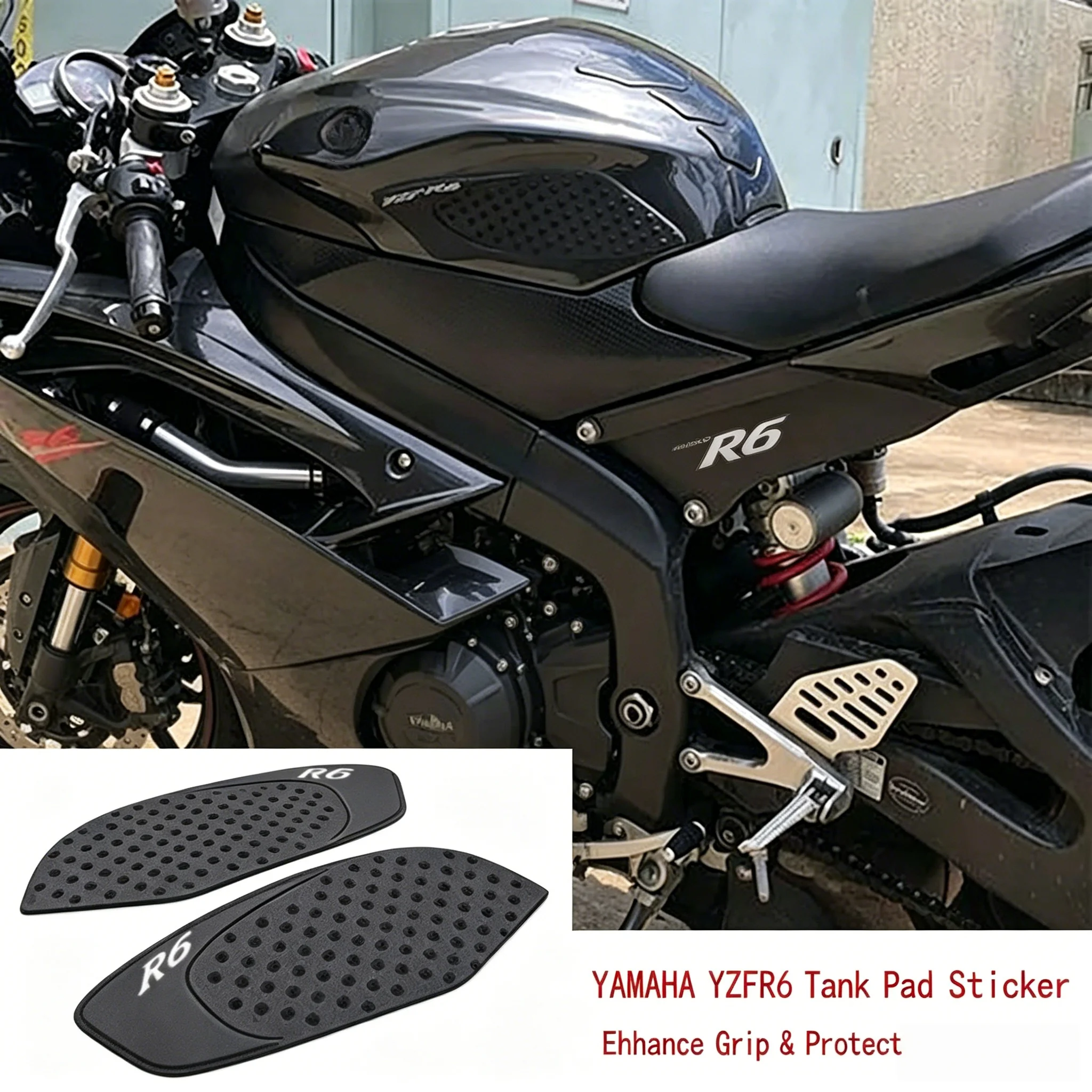 Motorcycle Anti-Slip Tank Stickers Knee Grip Fuel Tank Pad Decals for Yamaha YZFR6 600 2008-2016
Motorcycle Anti-Slip Tank Stickers Knee Grip Fuel Tank Pad Decals for Yamaha YZFR6 600 2008-2016