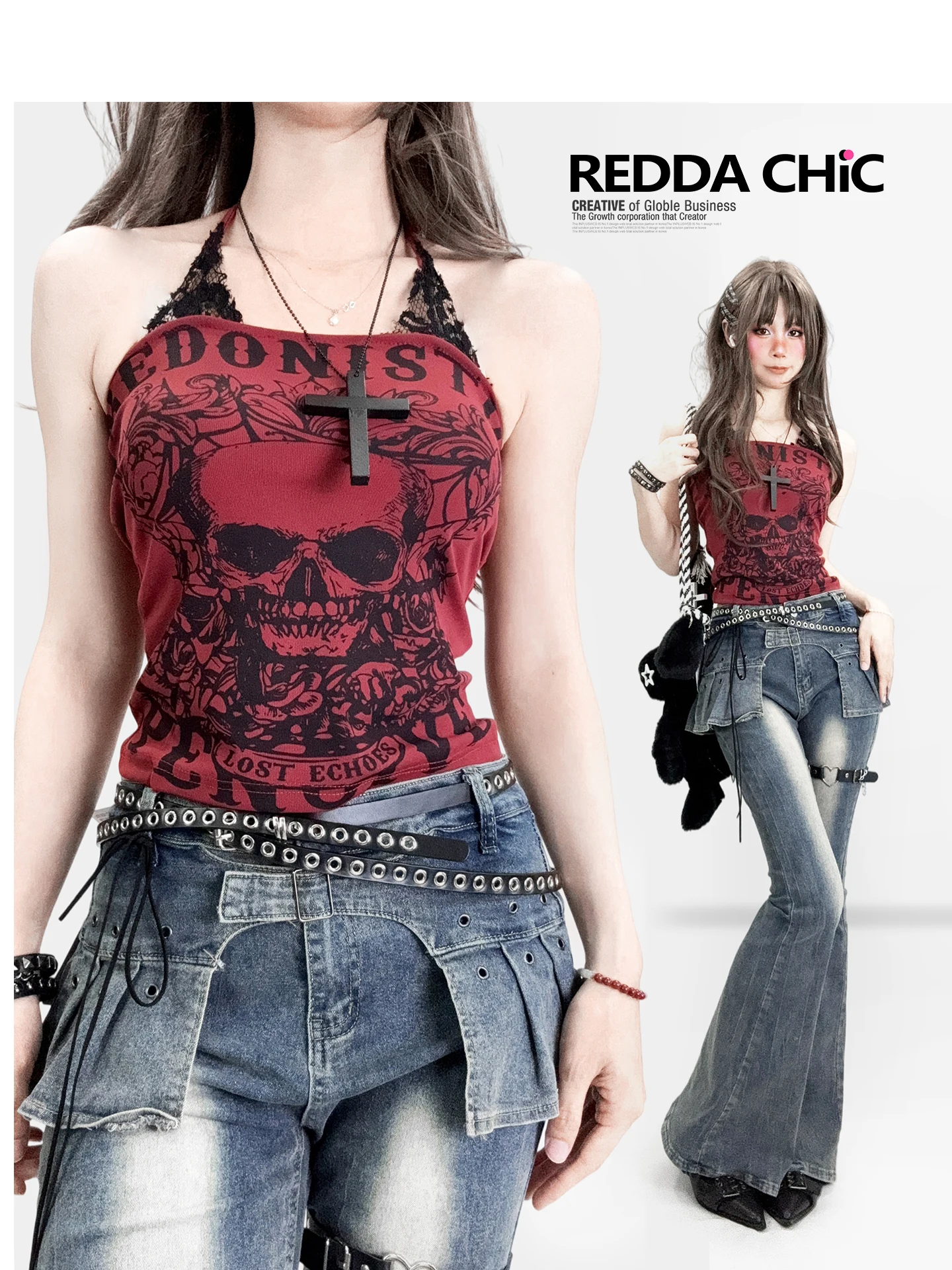 Dark Red Halter Neck Vest Women's Sweet Cool Short Y2K Retro Aibi Vest Fashionable Skeleton Print Slim Fit Summer Top
Dark Red Halter Neck Vest Women's Sweet Cool Short Y2K Retro Aibi Vest Fashionable Skeleton Print Slim Fit Summer Top