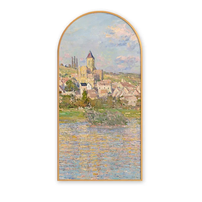 Modern French entrance decoration painting light luxury vertical plate arched painting corridor aisle Monet landscape mural
Modern French entrance decoration painting light luxury vertical plate arched painting corridor aisle Monet landscape mural