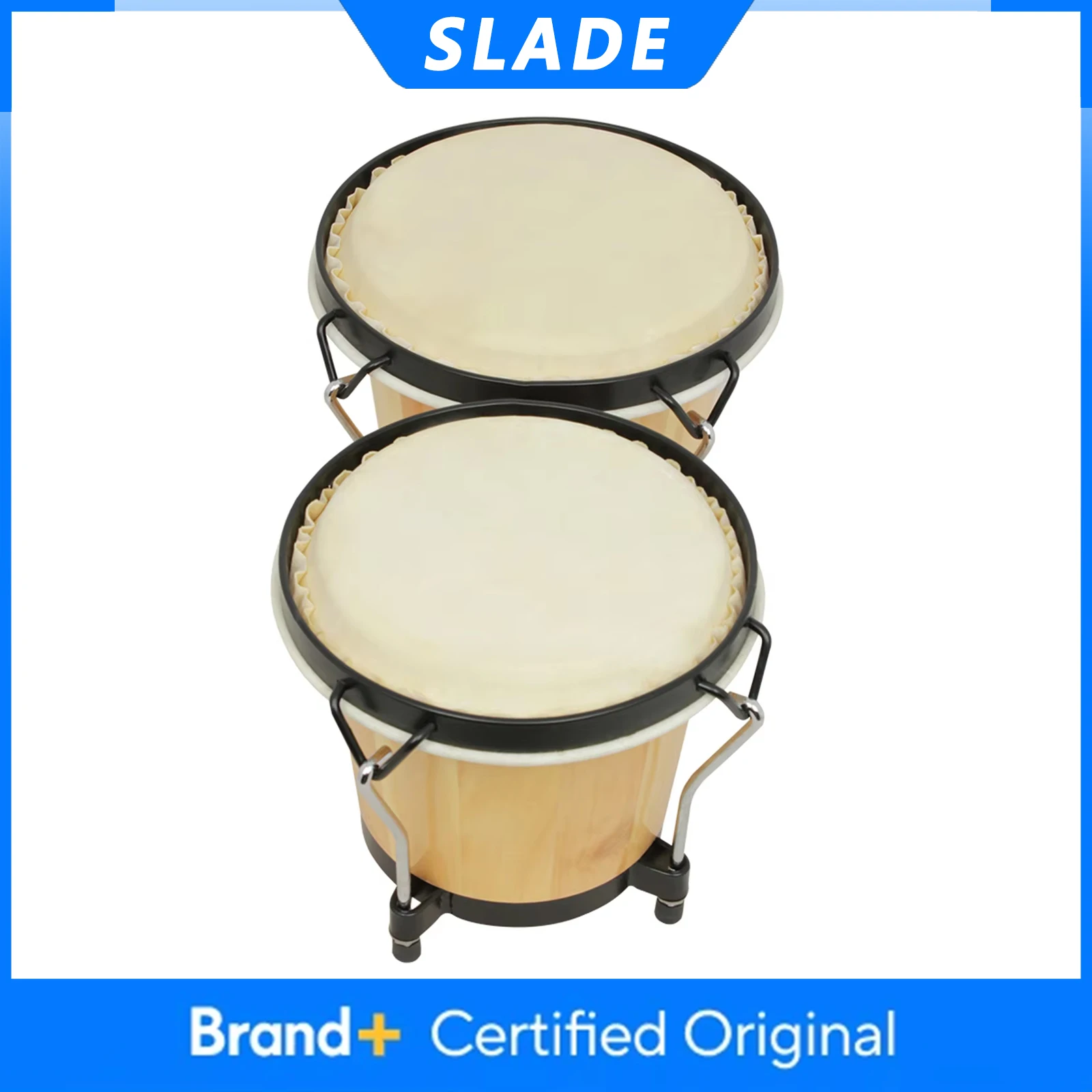 SLADE Bongo Drum Wooden Color Double Drum Siamese Drum African Jazz Style Percussion Musical Instrument with wrench
SLADE Bongo Drum Wooden Color Double Drum Siamese Drum African Jazz Style Percussion Musical Instrument with wrench