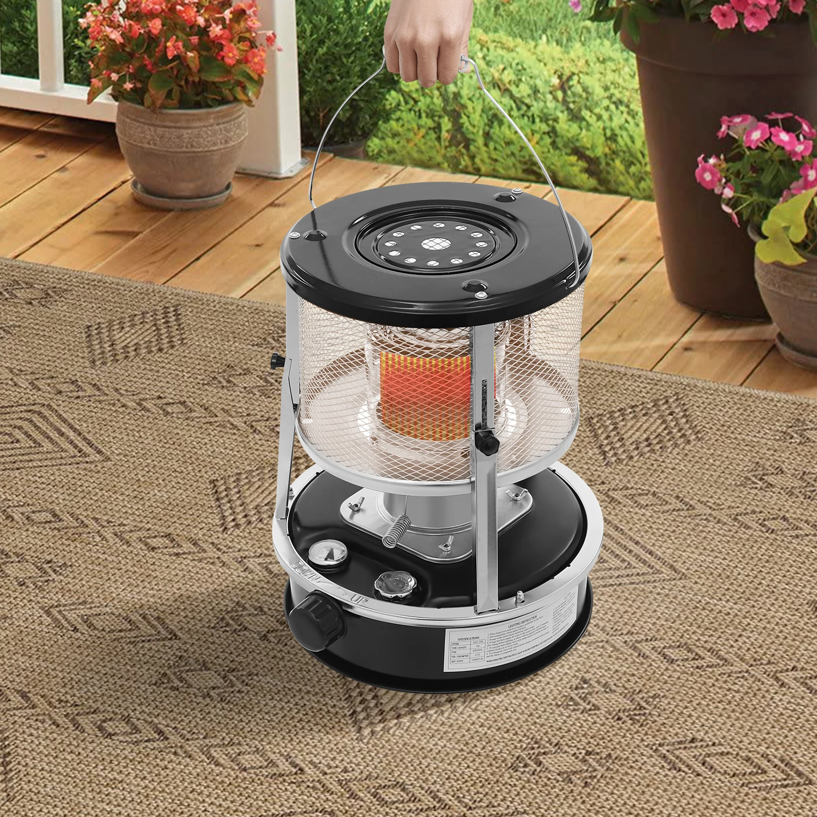 2600W 9000BTU Outdoor Camping Kerosene Heater, Black Portable Kerosene Heater 4.6L/1.22 Gal Adjustable Height 35.5-41cm
2600W 9000BTU Outdoor Camping Kerosene Heater, Black Portable Kerosene Heater 4.6L/1.22 Gal Adjustable Height 35.5-41cm