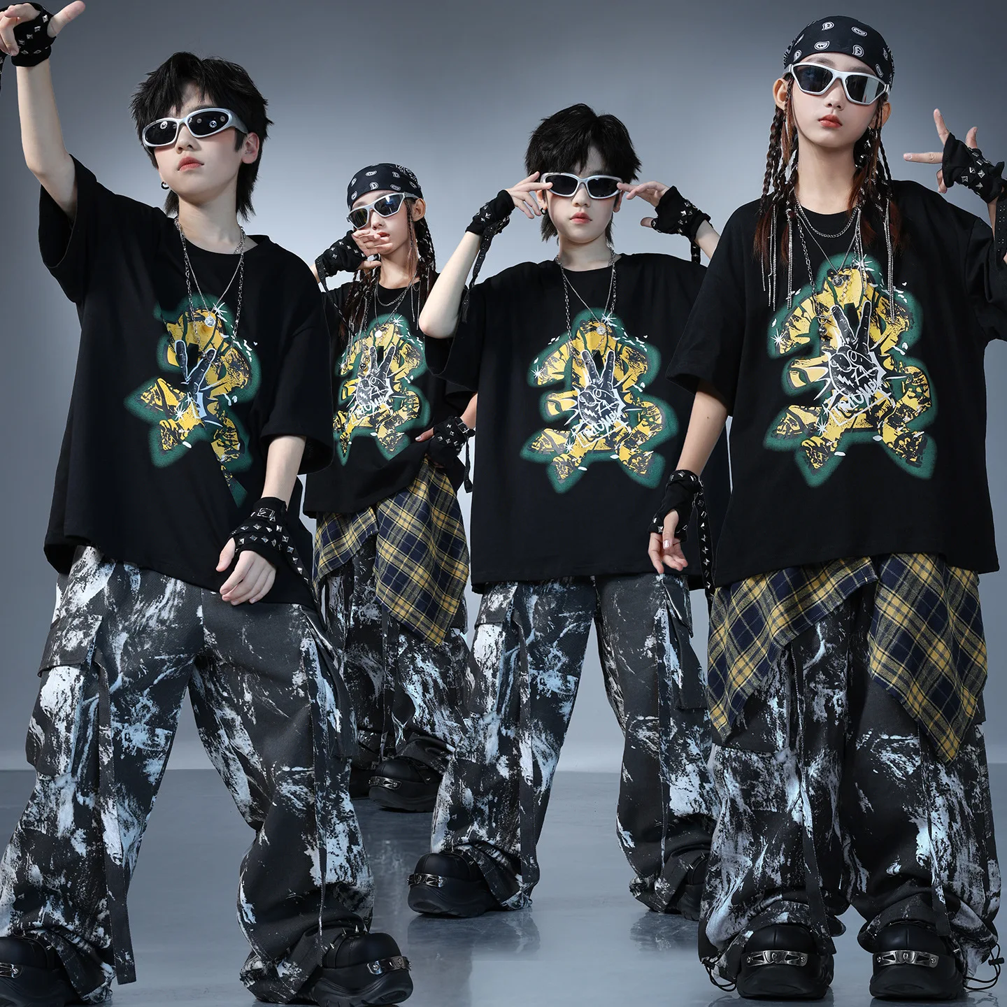 Kid Kpop Hip Hop Clothing Black Print Wide T Shirt Top Tie Dye Casual Cargo Pants for Girls Boys Street Dance Costumes Clothes
Kid Kpop Hip Hop Clothing Black Print Wide T Shirt Top Tie Dye Casual Cargo Pants for Girls Boys Street Dance Costumes Clothes