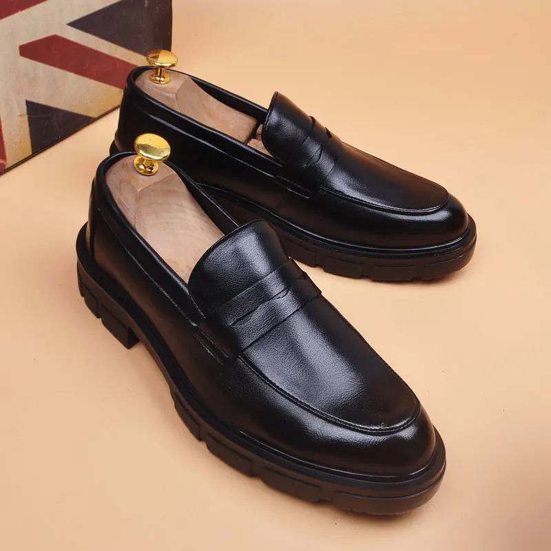 mens casual genuine leather shoes business wedding formal dress slip-on driving shoe black tide platform loafers mans footwear
mens casual genuine leather shoes business wedding formal dress slip-on driving shoe black tide platform loafers mans footwear