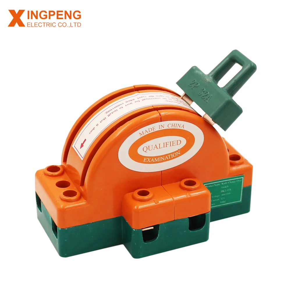 Mezeen 2p 32A 400V Copper type manual knife switch double throw changeover switch
Mezeen 2p 32A 400V Copper type manual knife switch double throw changeover switch