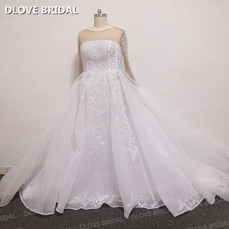 Luxury Pearls Ball Gown Wedding Dress with Long Sleeves Bridal Gowns Vestidos De Novia Real Photos
Luxury Pearls Ball Gown Wedding Dress with Long Sleeves Bridal Gowns Vestidos De Novia Real Photos