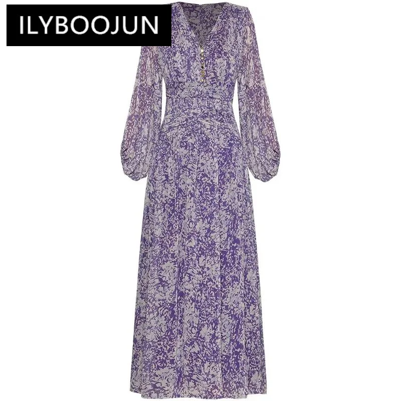 ILYBOOJUN Fashion Women's New Summer Vintage V-Neck Lantern Long-Sleeved Pleated Elegant Printed A-Line Floral Maxi Dresses
ILYBOOJUN Fashion Women's New Summer Vintage V-Neck Lantern Long-Sleeved Pleated Elegant Printed A-Line Floral Maxi Dresses