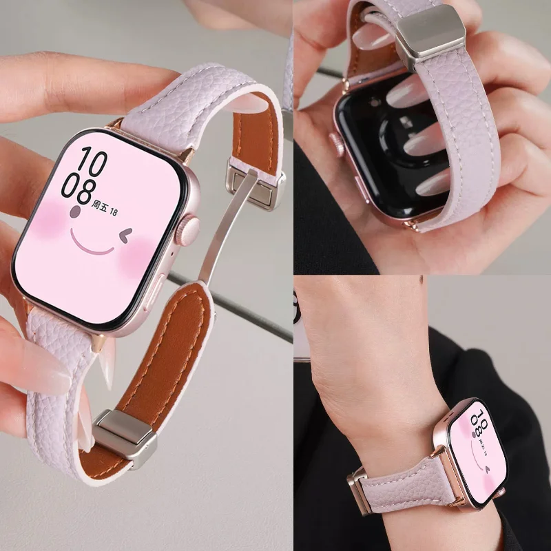 Ремешок из коровьей кожи для часов Huawei Fit4 Pro, магнитный ремешок для часов HUAWEI, Fit3, модный браслет Correa, женский браслет
Ремешок из коровьей кожи для часов Huawei Fit4 Pro, магнитный ремешок для часов HUAWEI, Fit3, модный браслет Correa, женский браслет