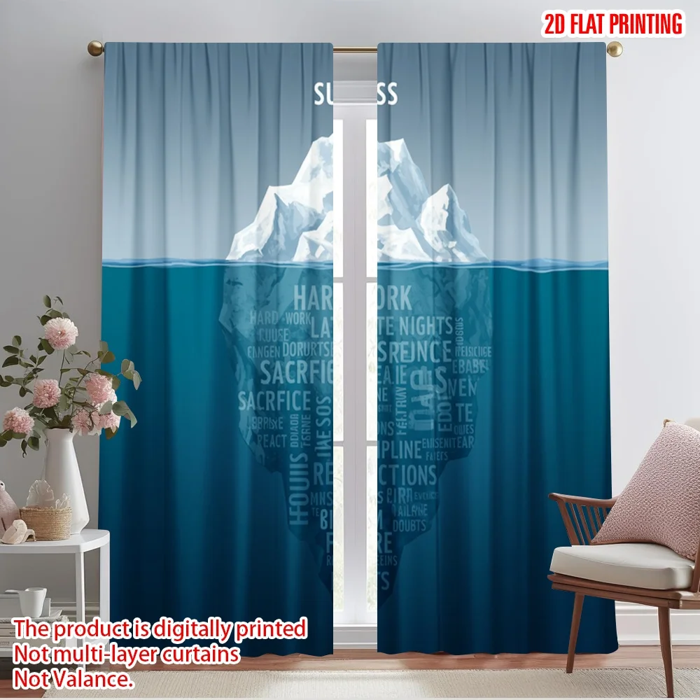 2pcs 2D flat printing Window Curtains Success Iceberg Motivation Motivational Polyester Without Electricity Festive Holiday
2pcs 2D flat printing Window Curtains Success Iceberg Motivation Motivational Polyester Without Electricity Festive Holiday